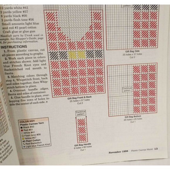 Plastic Canvas World Magazine November 1998 Festive Christmas Magic Cat Mouse - Picture 6 of 9